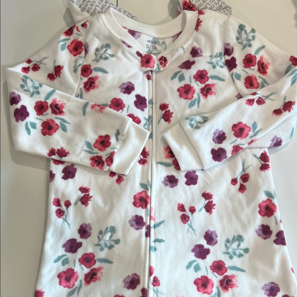 Carter's Cozy Floral Print Jammie’s - 5T, NWOT